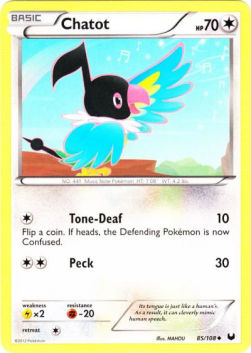 Chatot⁣ - Dark Explorers⁣ (Uncommon)⁣ [85]