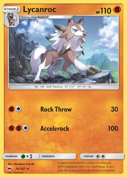 Lycanroc⁣ - Burning Shadows⁣ (Rare)⁣ [76]