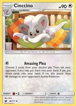 Cinccino⁣ - Crimson Invasion⁣ (Uncommon)⁣ [86]