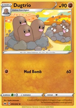 Dugtrio‚Å£ - Sword & Shield‚Å£ (Uncommon)‚Å£ [93]