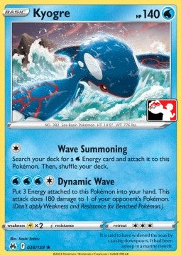 Kyogre⁣ - Play! Pokémon Prize Pack Series Four⁣ (Promo)⁣ [CRZ 036]